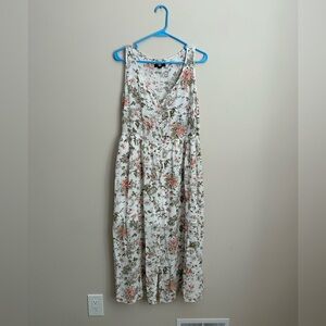 Frye Floral Printer Button Front Sleveless Dress Size Medium